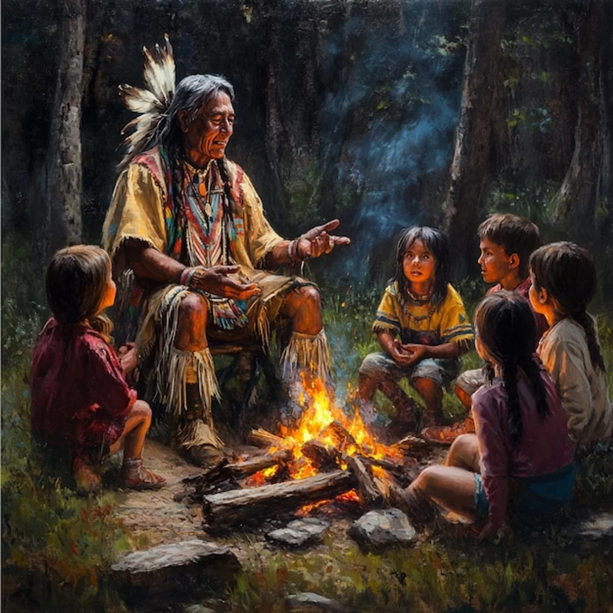 native american elders sharing stories tradition