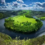 beautiful Czech rivers aerial landscape