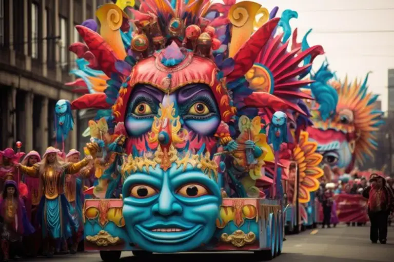 colorful european folk festival costumes street parade