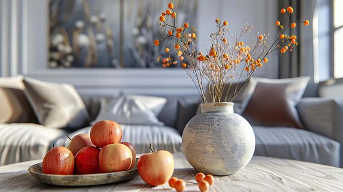 cozy autumn home decor with warm colors