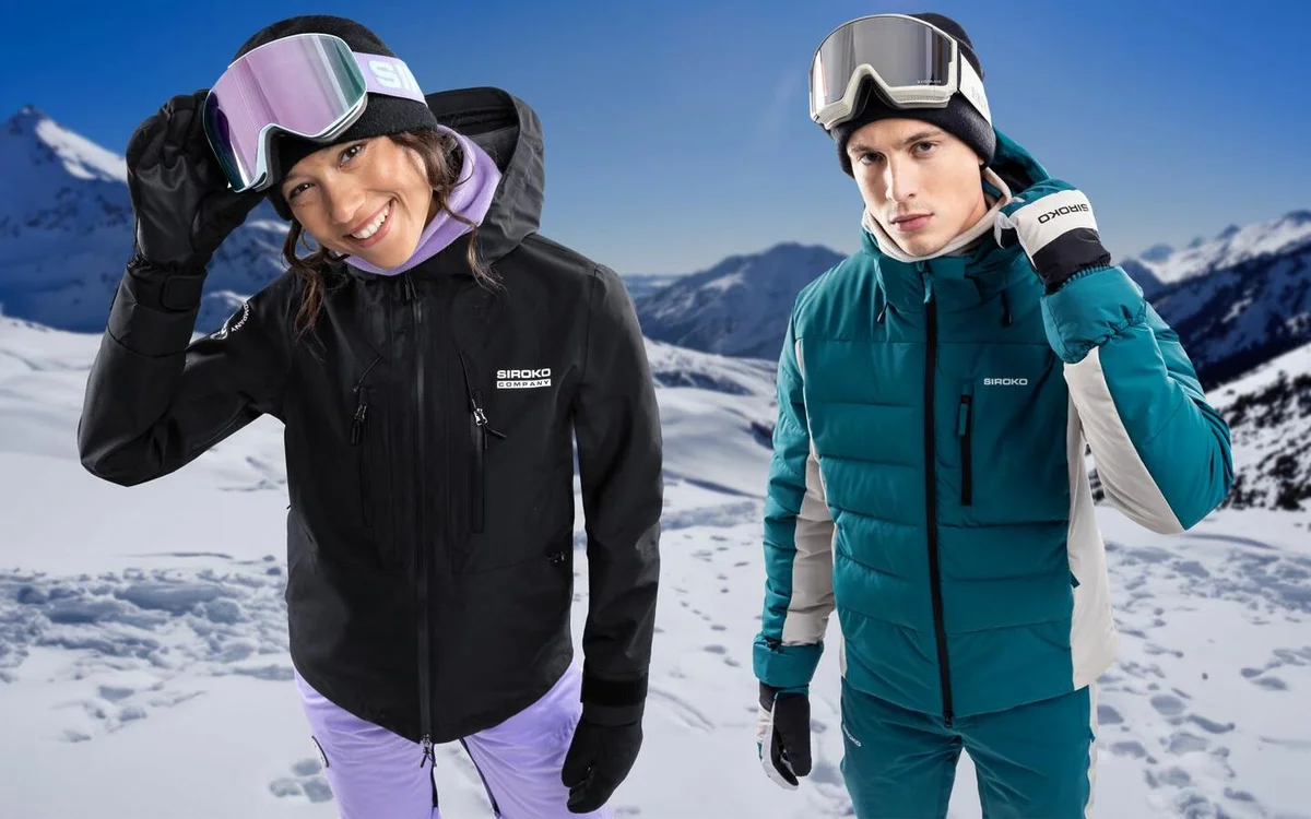 layered winter sports clothing close-up Czech snow