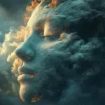 surreal dream psychology human face clouds