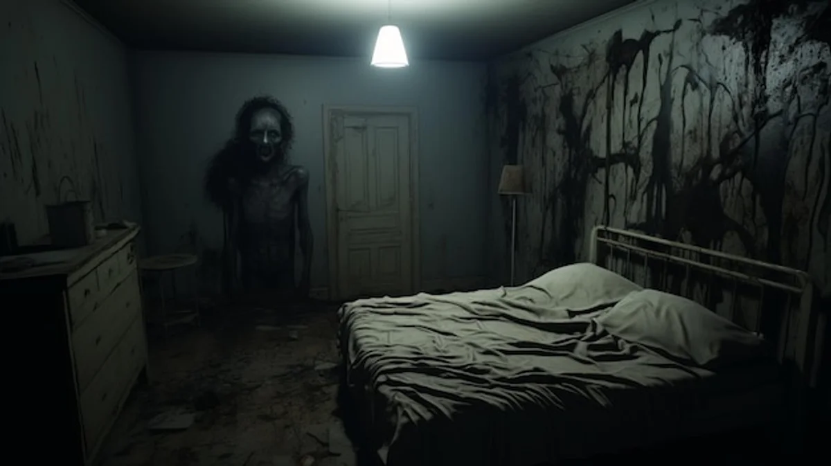 nightmare surreal modern bedroom