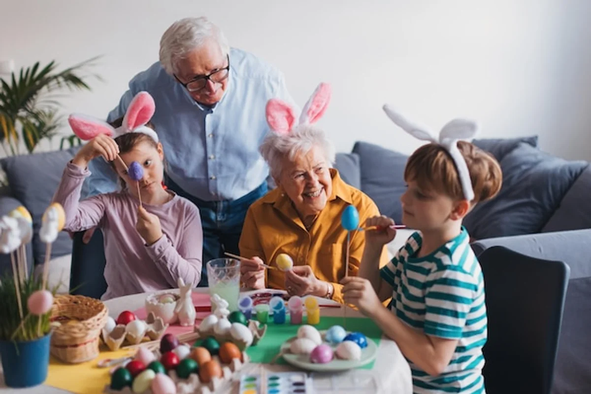 family easter traditions decorating eggs