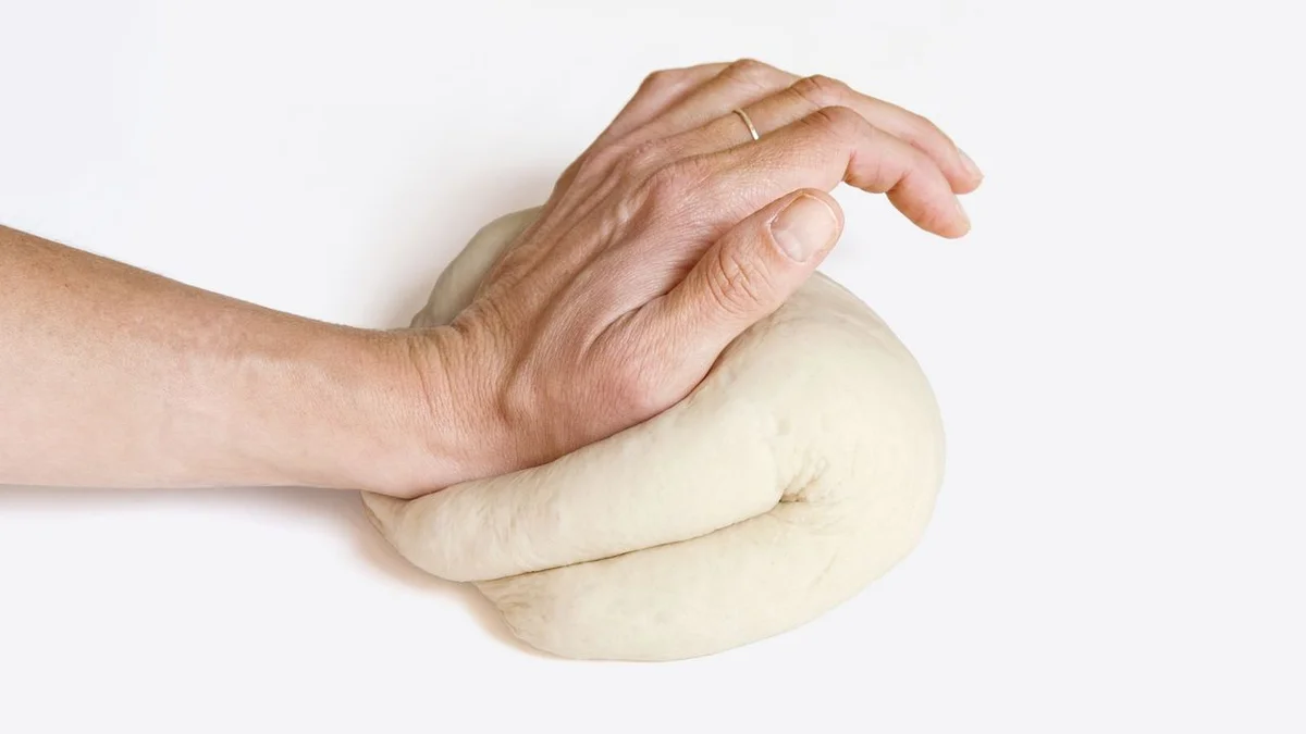 kneading yeast dough autumn mood hands process