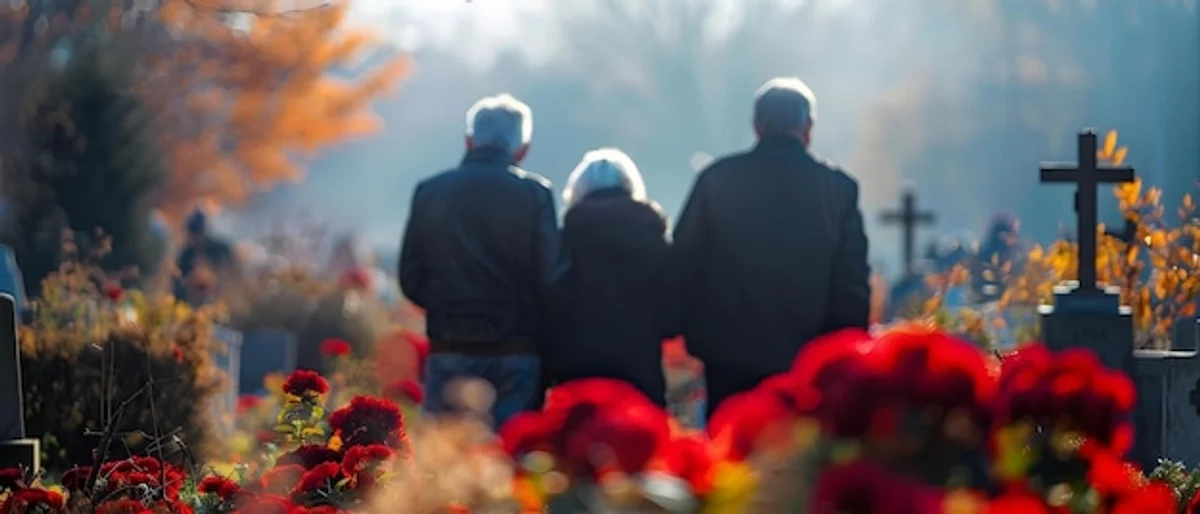 Candle family graveyard emotional moment
