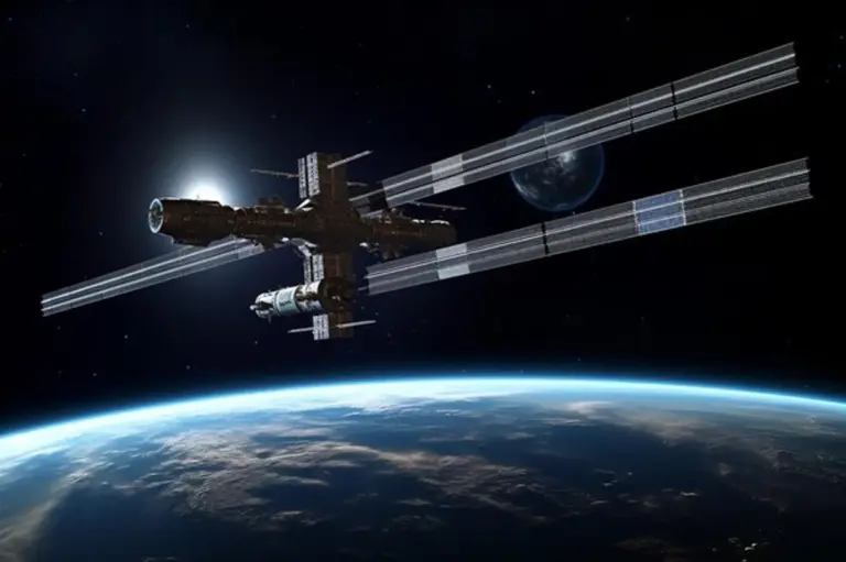 night sky with satellites and passing ISS