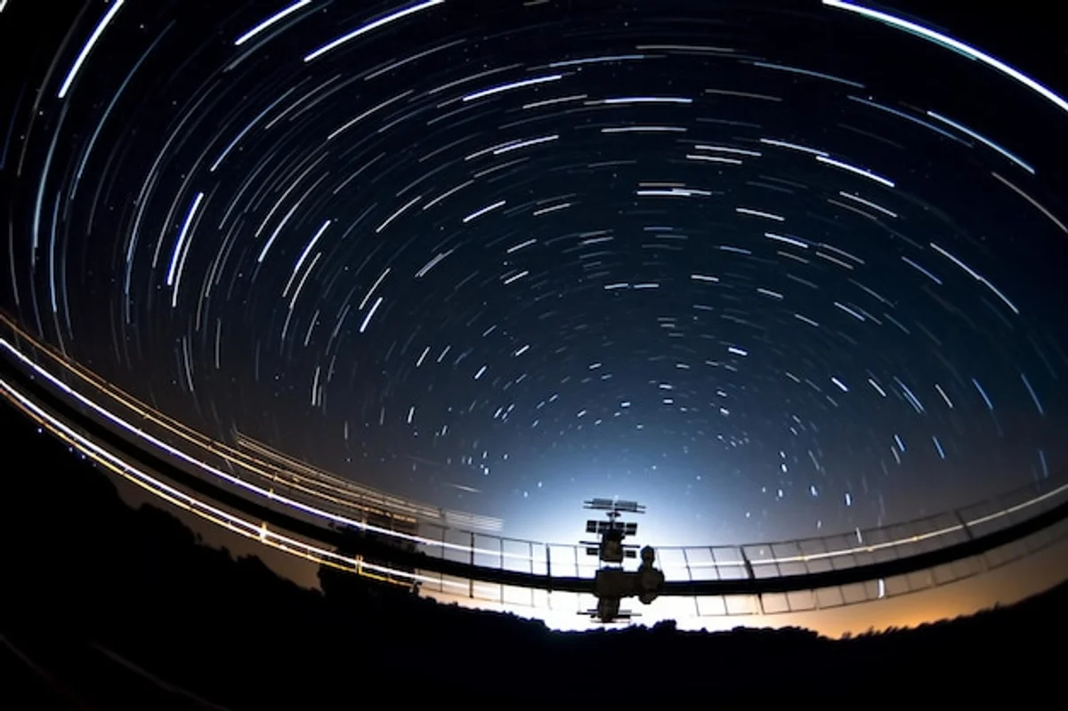 ISS passing over night sky