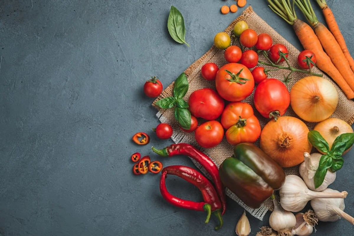 fresh vegetables for cooking sauce