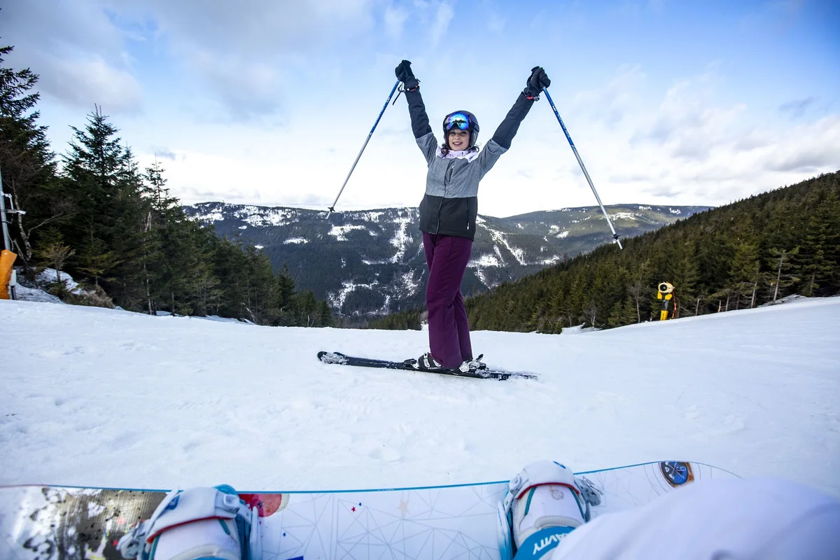 czech skiers preparing winter season training November mountain sports