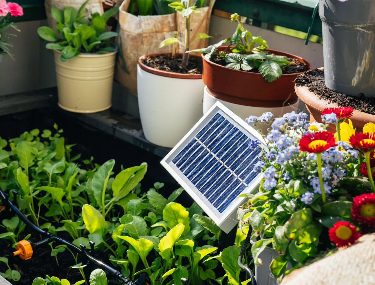 solar panel installation DIY Czech family garden