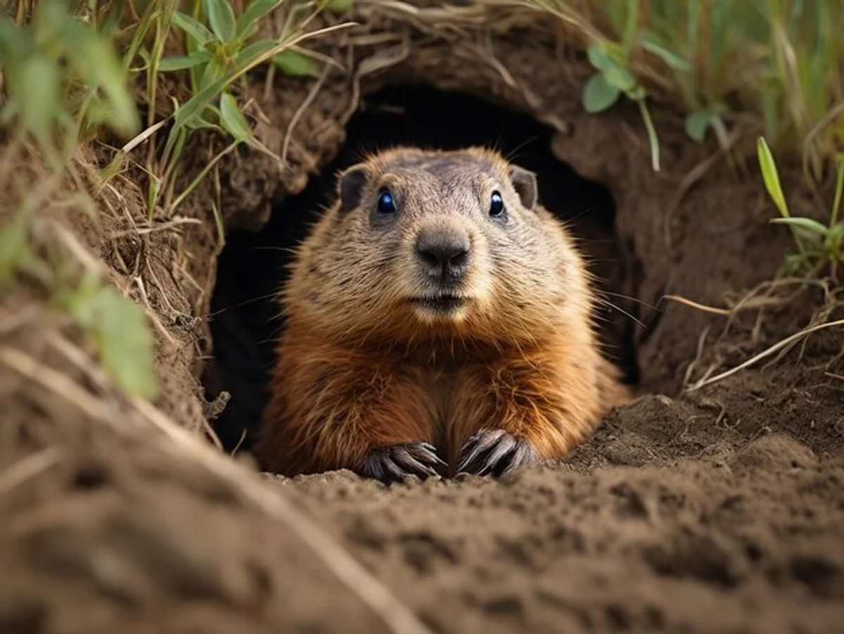 wild animals predicting winter forest