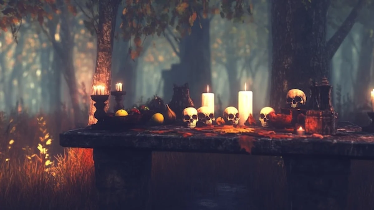 Celtic Samhain celebration autumn forest rituals