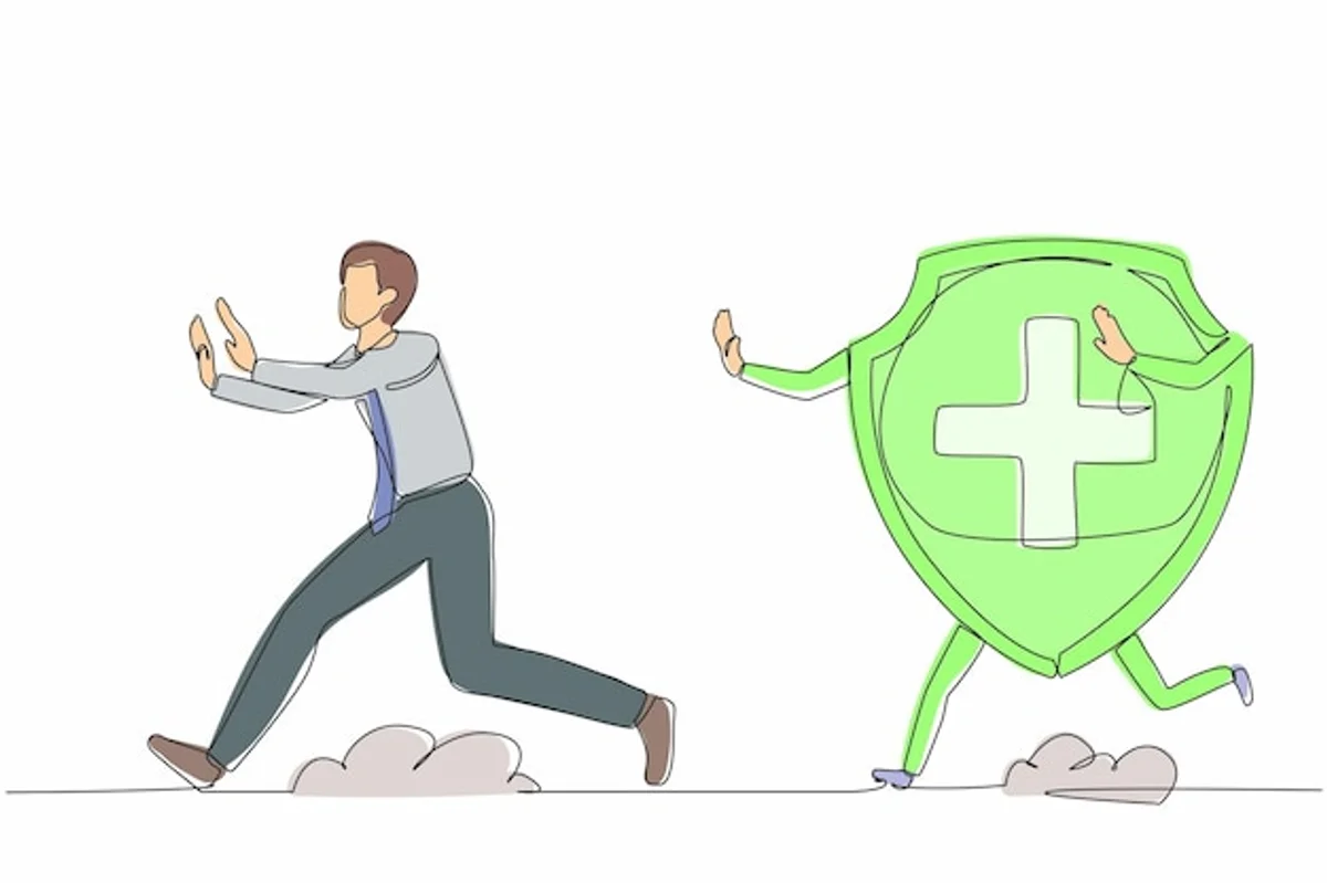 stressed businessperson and immune response visual
