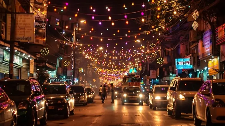 indian festival lights night city celebration