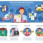 adult morning healthy routine organized workspace relaxation