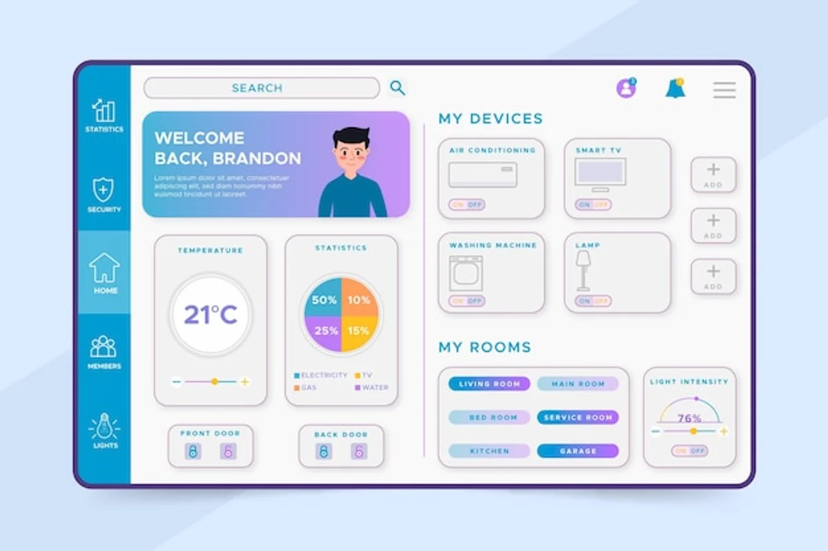 AI home organization app interface modern