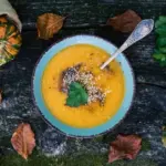 pumpkin soup autumn dinner table