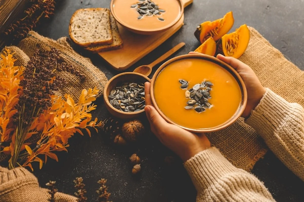 pumpkin soup cozy evening