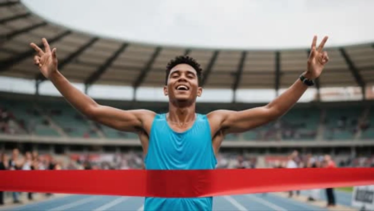 joyful athlete celebrating small victory