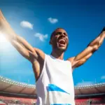 European sports records athlete celebration stadium