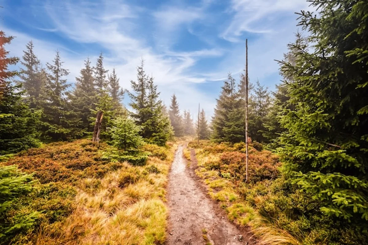 autumn hiking Czech mountains panorama