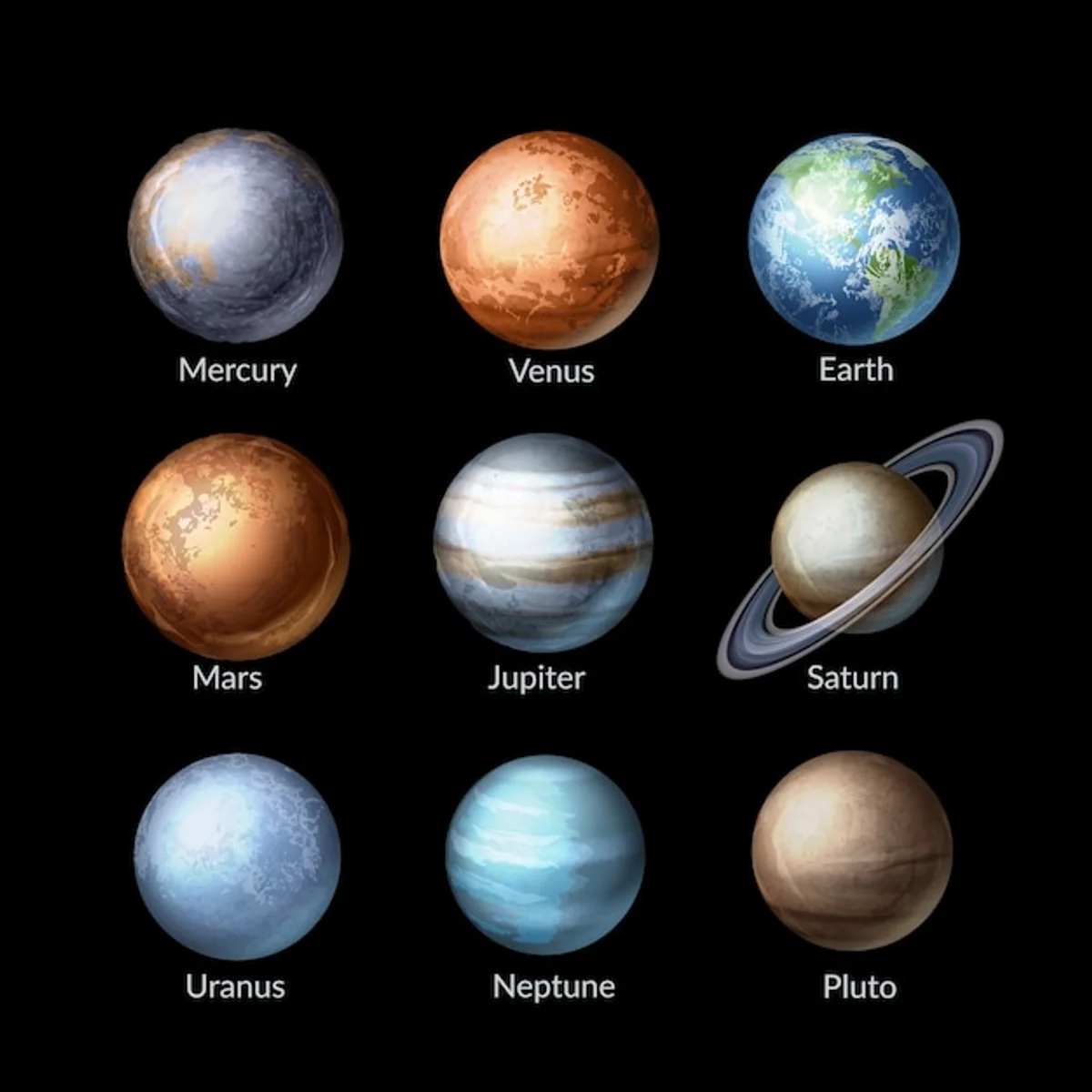 planets of the solar system in realistic detail