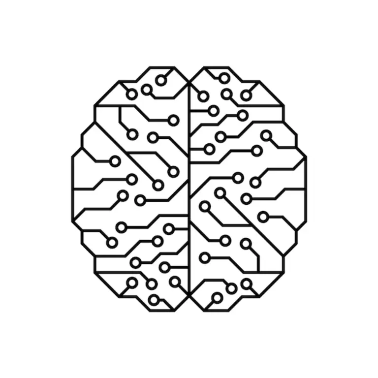 brain with digital icons memory technology concept