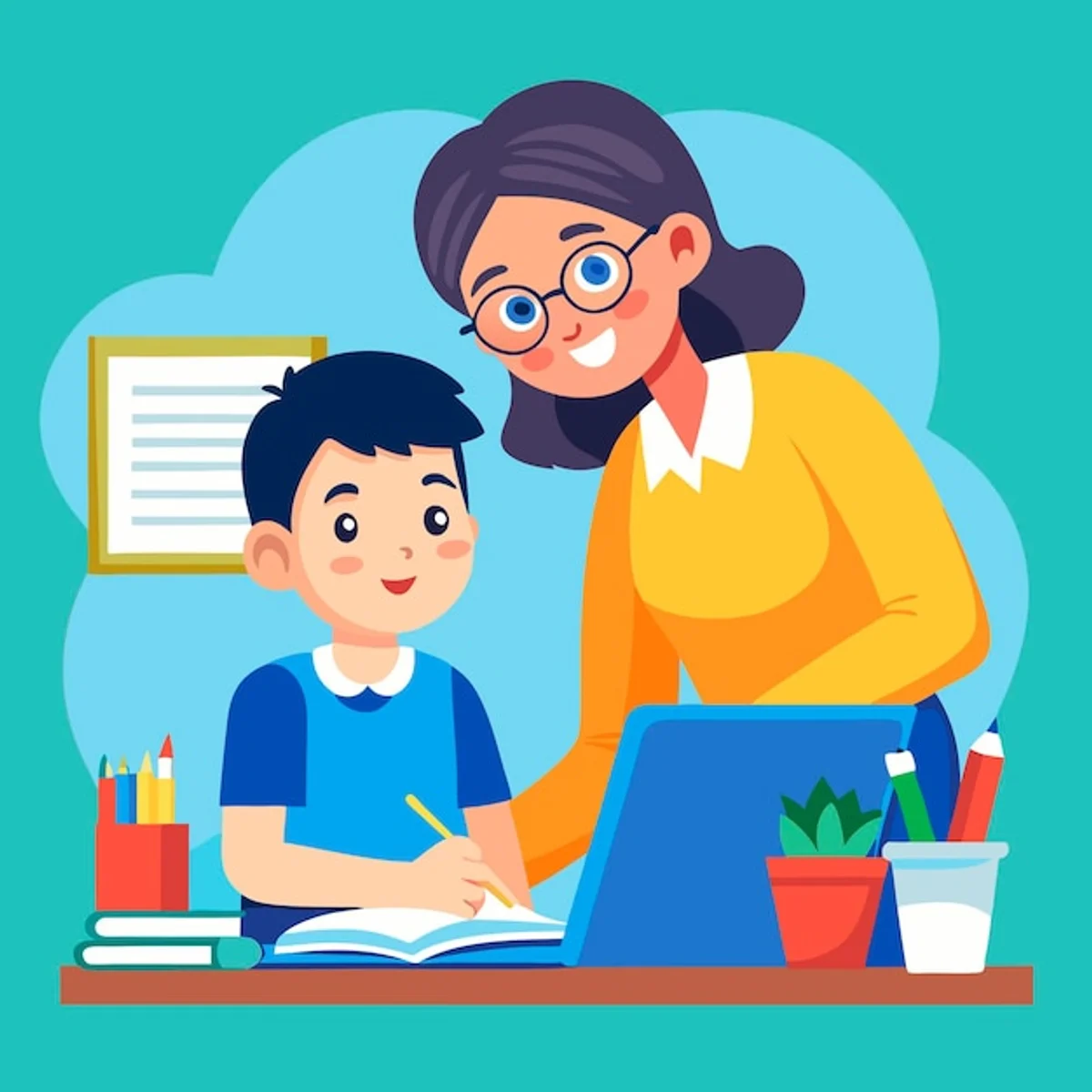 AI helping students with homework step by step infographics