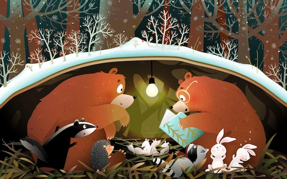 sleeping hedgehog in burrow during winter hibernation