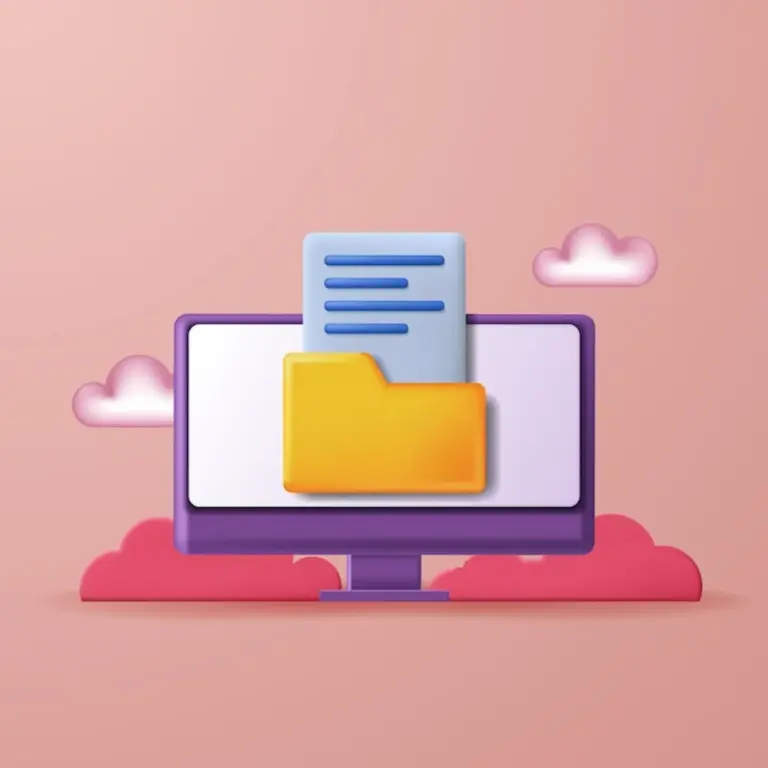 modern organized desktop with digital file folders