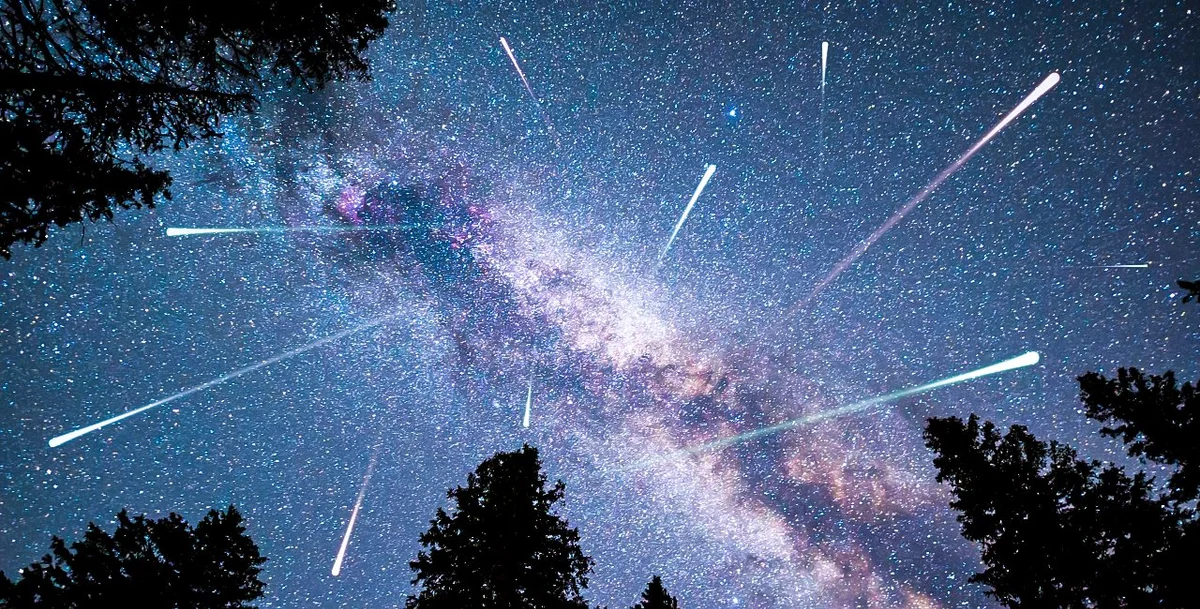 bright comet over night sky, dramatic, Czech landscape