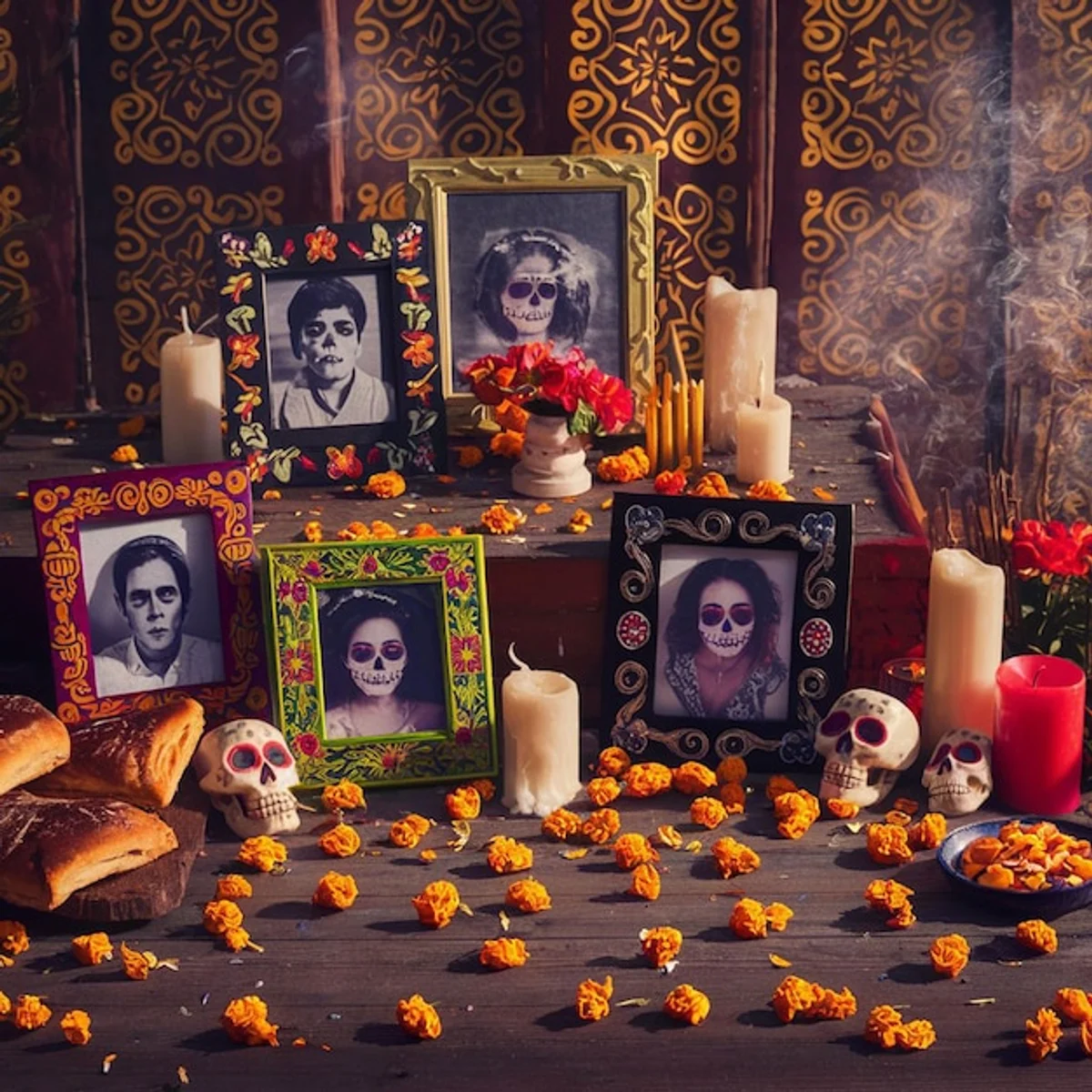 family remembering ancestors Halloween