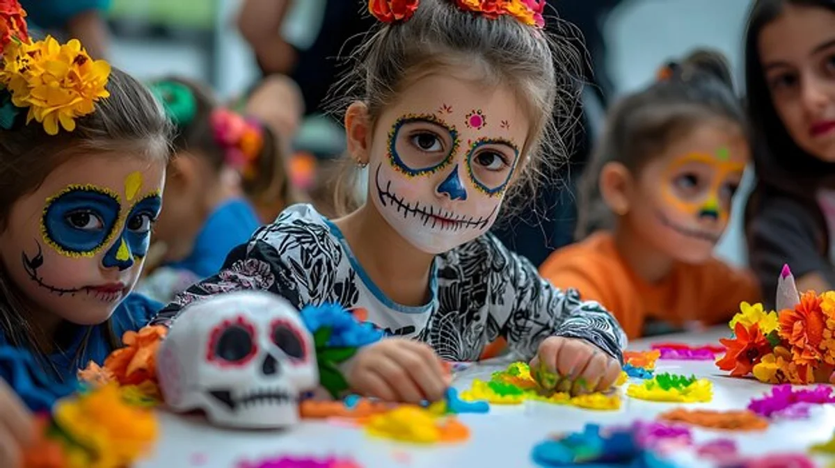 sugar skull face painting family celebration