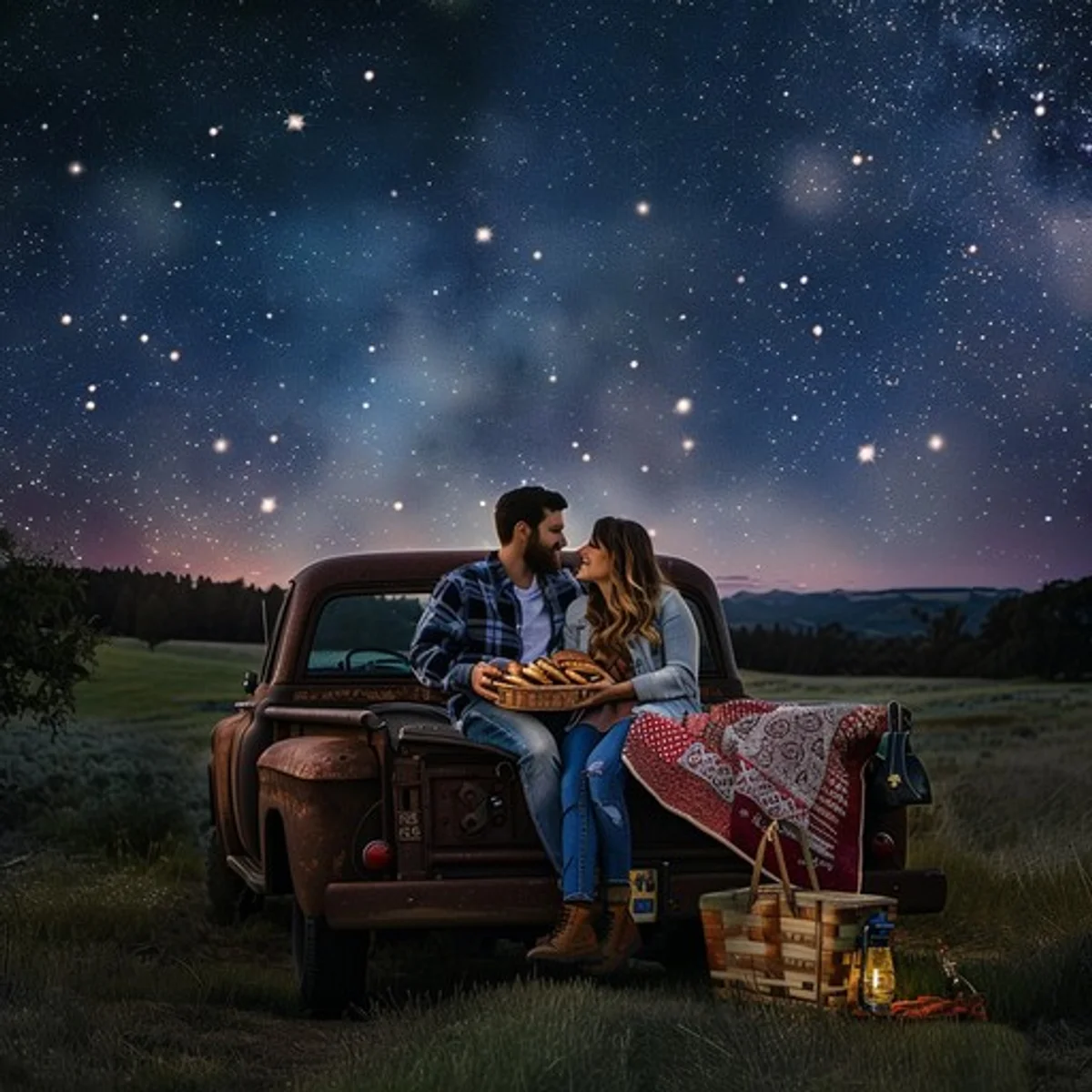 family friends meteor night picnic czech countryside