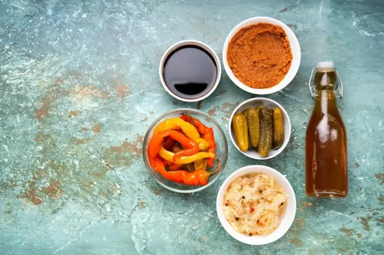 fermented foods rustic table healthy lifestyle