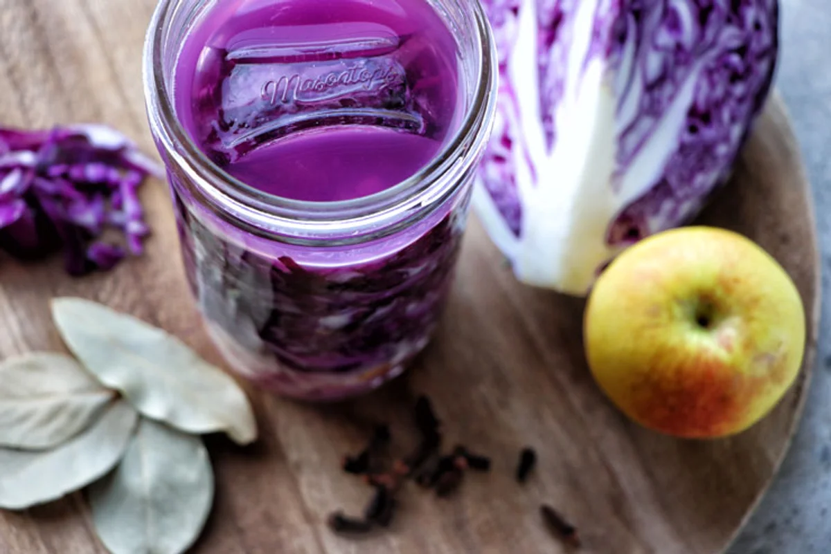 Czech pickled cabbage and kefir, healthy fermented foods