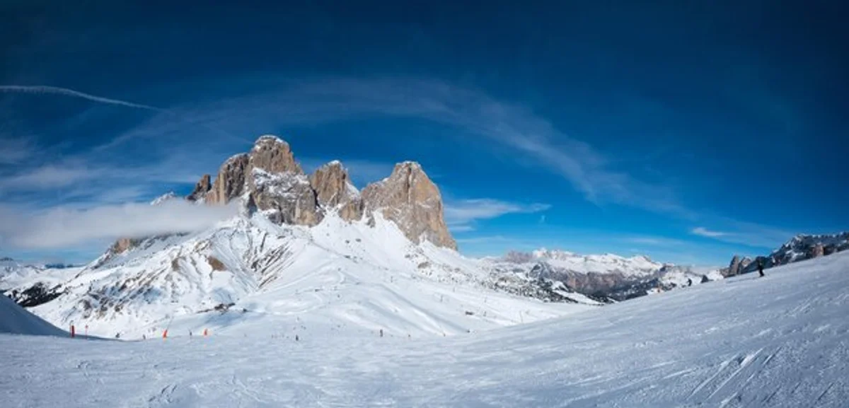 Ski resort Dolomites panoramic view