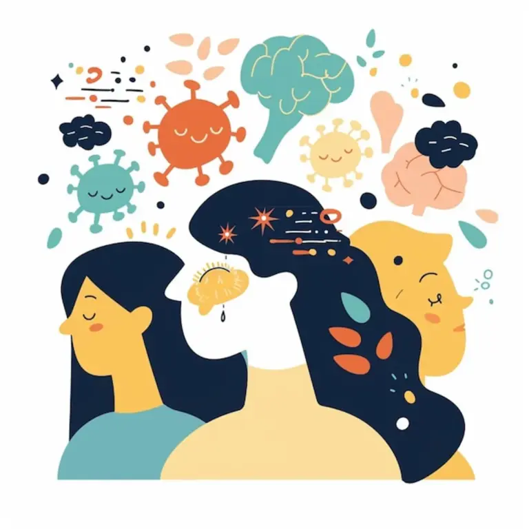 emotion effect on immunity scientific health illustration