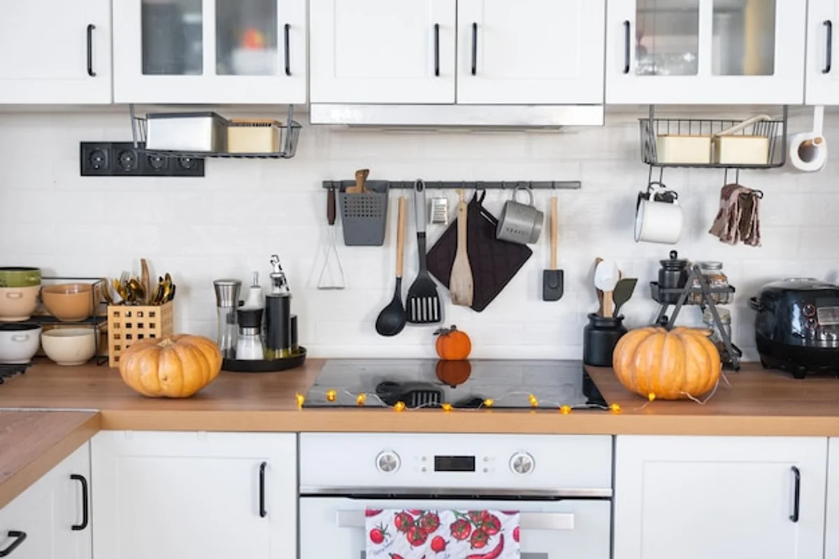organized autumn kitchen interior