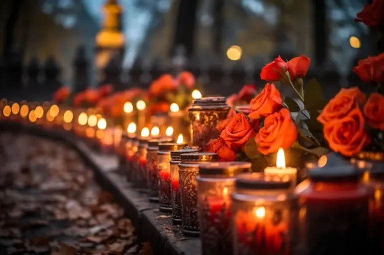 czech cemetery candles autumn