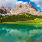 alpine lake summer turquoise panoramic
