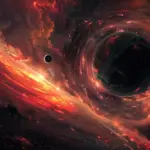 mysterious black hole in galaxy colorful deep space