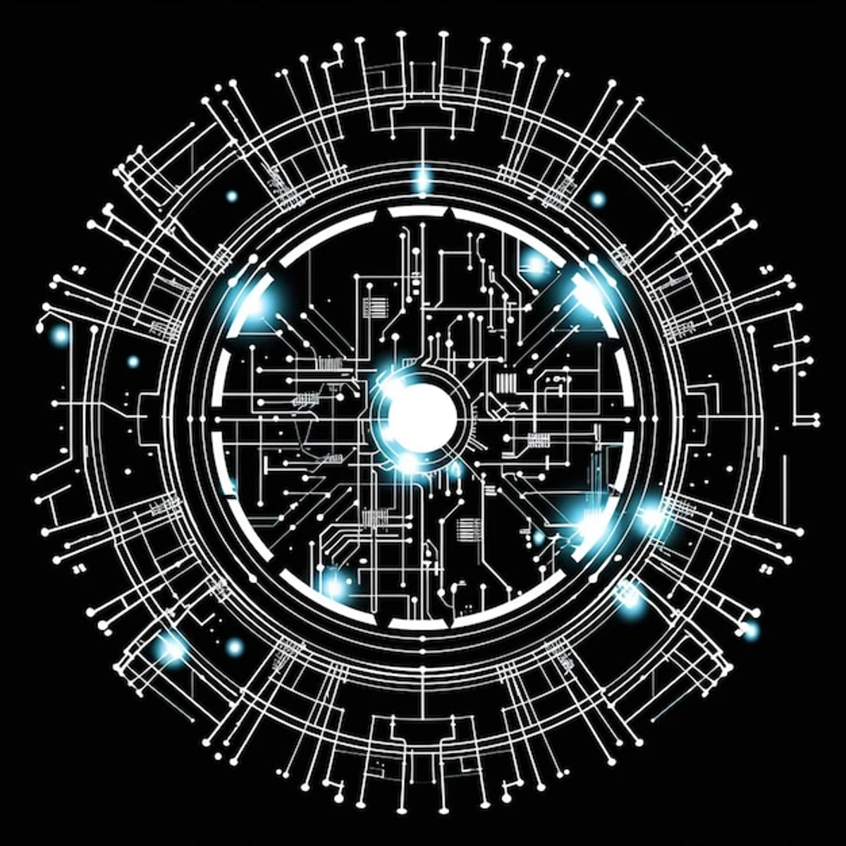 futuristic quantum computer user interface visualization