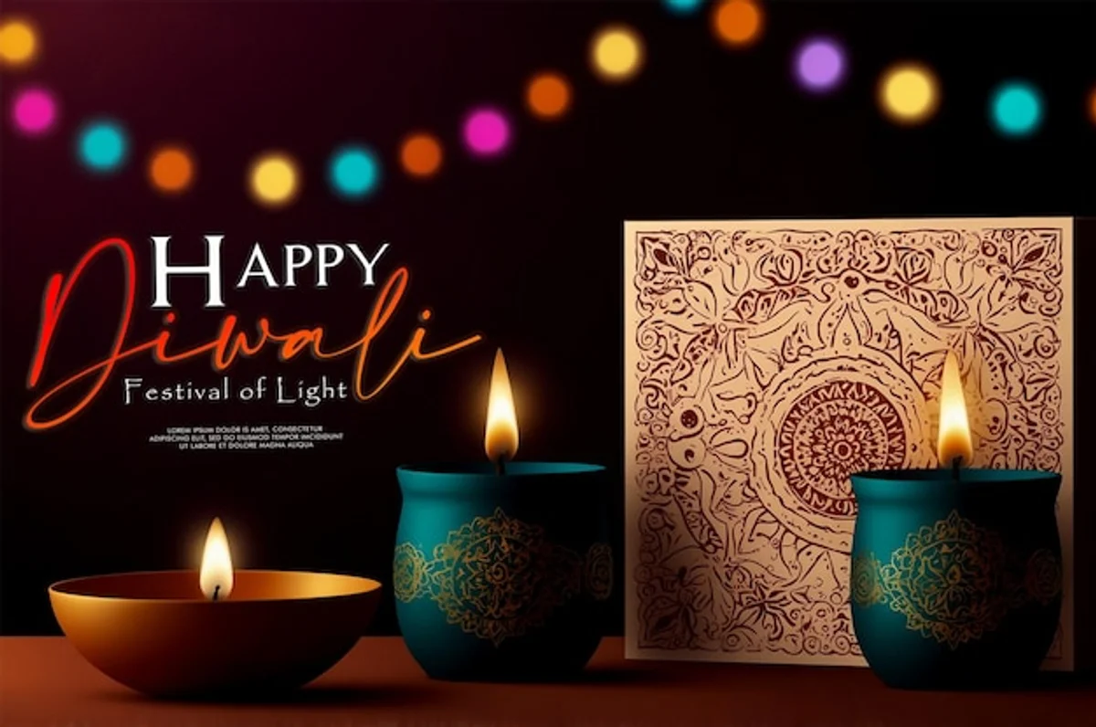 Diwali celebration colorful festival lights India