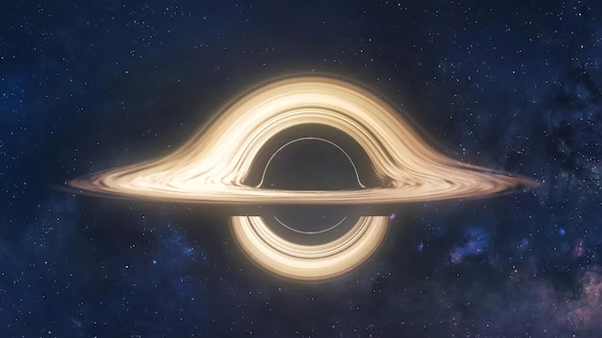 black hole in deep space, event horizon photography