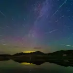 October meteor shower night sky landscape Czech Republic