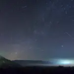Leonids meteor shower over Czech landscape
