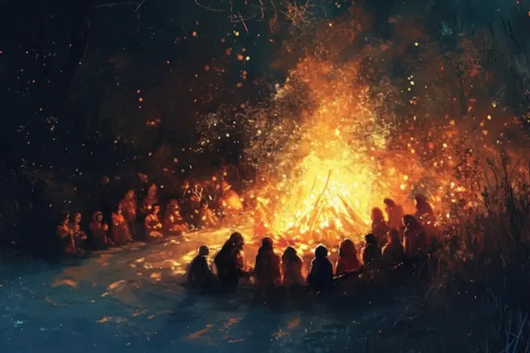 ancient celtic samhain celebration nighttime