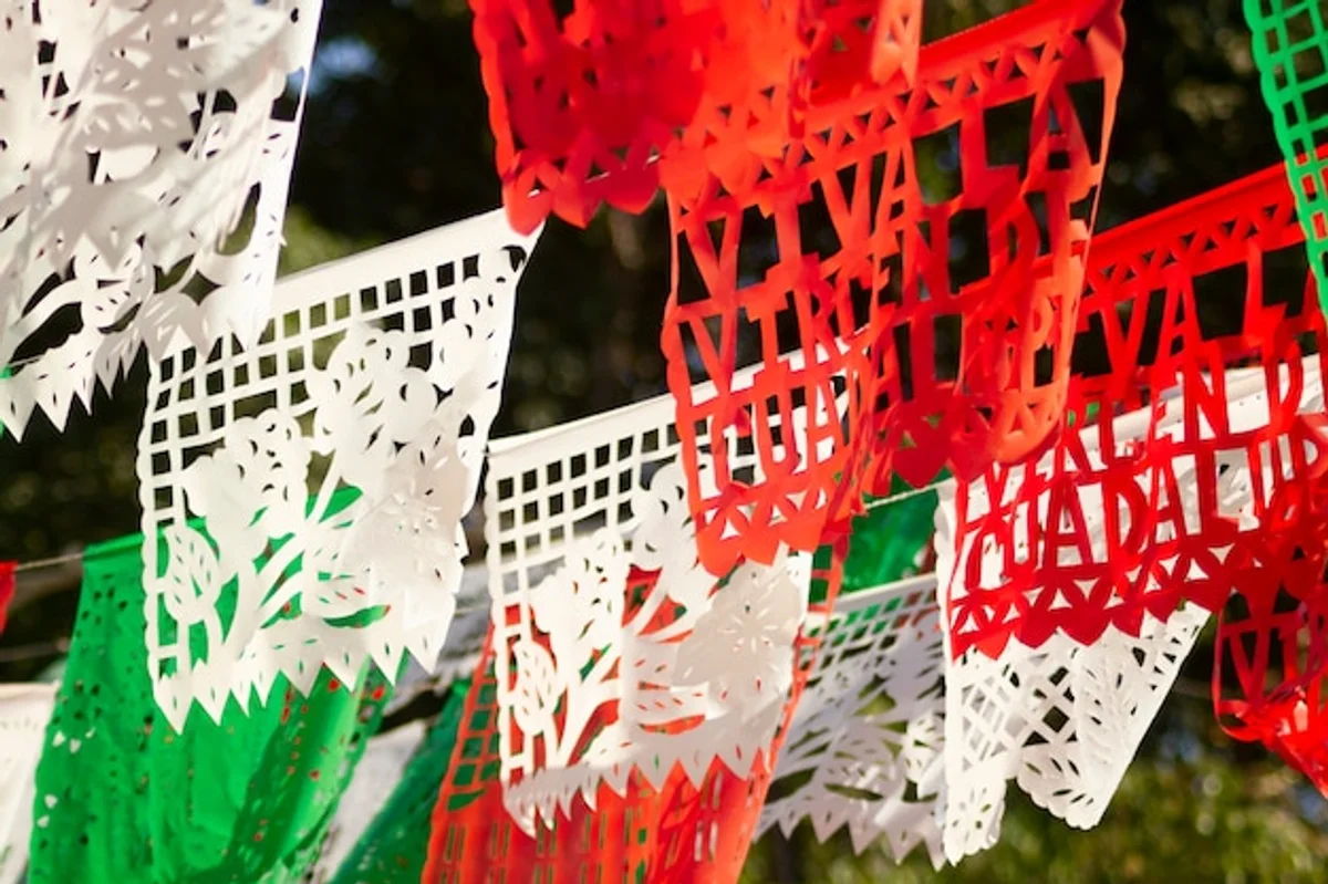 colorful papel picado decorations at home